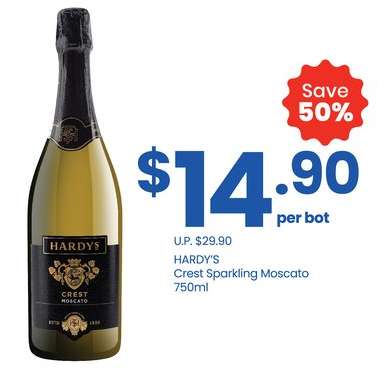 HARDY'S Crest Sparkling Moscato 750ml