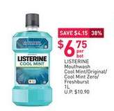 LISTERINE Mouthwash Cool Mint/Original/Cool Mint Zero/Freshburst 1L